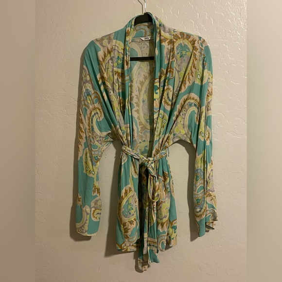Zara Multicolor Paisley Kimono Romper - Picture 3 of 6